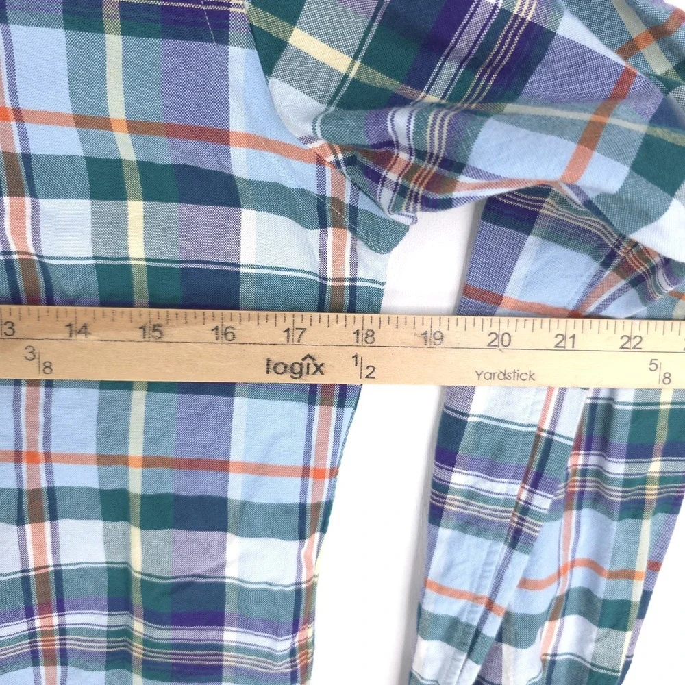 Ralph Lauren Men S Slim Fit Stretch Oxford Green Plaid Shirt Button Flesh Pony‎